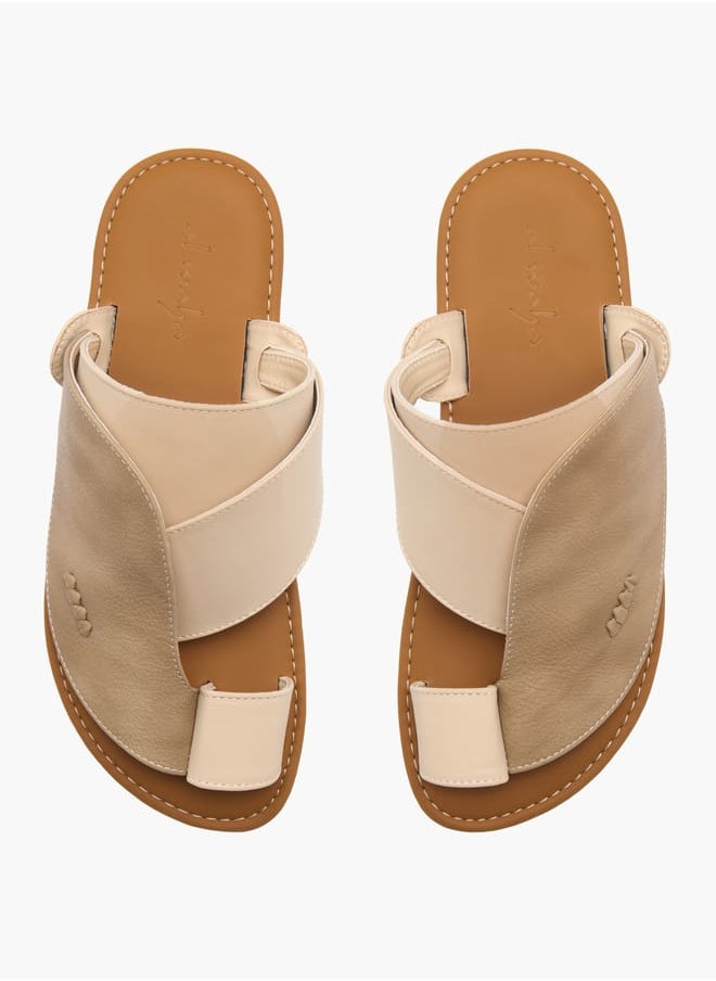 Al Waha Men's Textured Slip-On Arabic Sandals  - Image 1