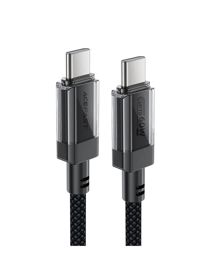 ACEFAST C12-03 1.2m USB-C to USB-C 60W Fast Charging Cable Clear Connector Braided Data Cable - Image 5