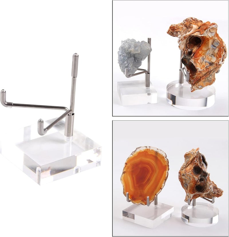 klarako Durable Acrylic Display Stand Holder Shelf for Fossils Rocks Geode Crystal Collectibles, M - Image 4