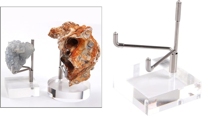 klarako Durable Acrylic Display Stand Holder Shelf for Fossils Rocks Geode Crystal Collectibles, M - Image 2