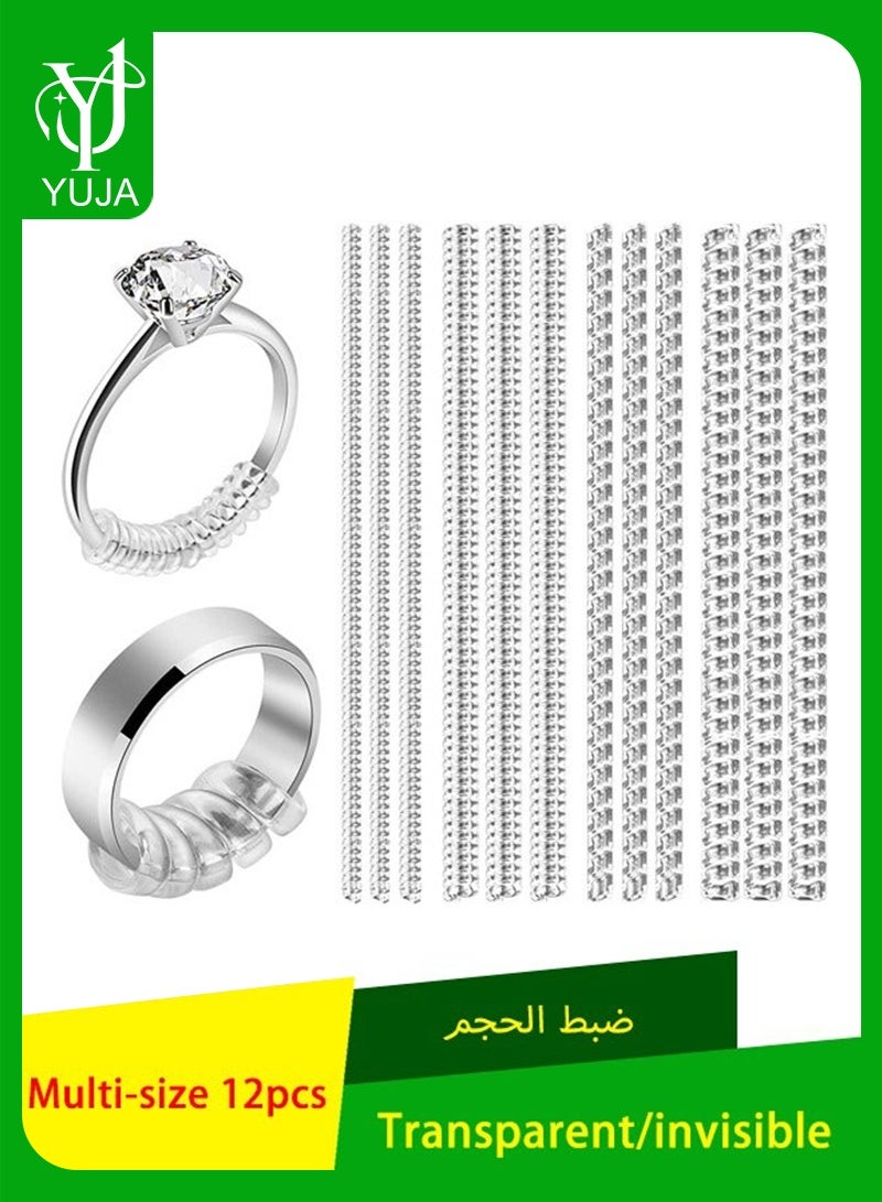 YUJA 12-piece ring adjuster, ring size adjuster, suitable for a variety of materials and different styles of rings, safe and environmentally friendly, easy to use, durable and durable, providing personalized choices, convenient and efficient. - Image 1