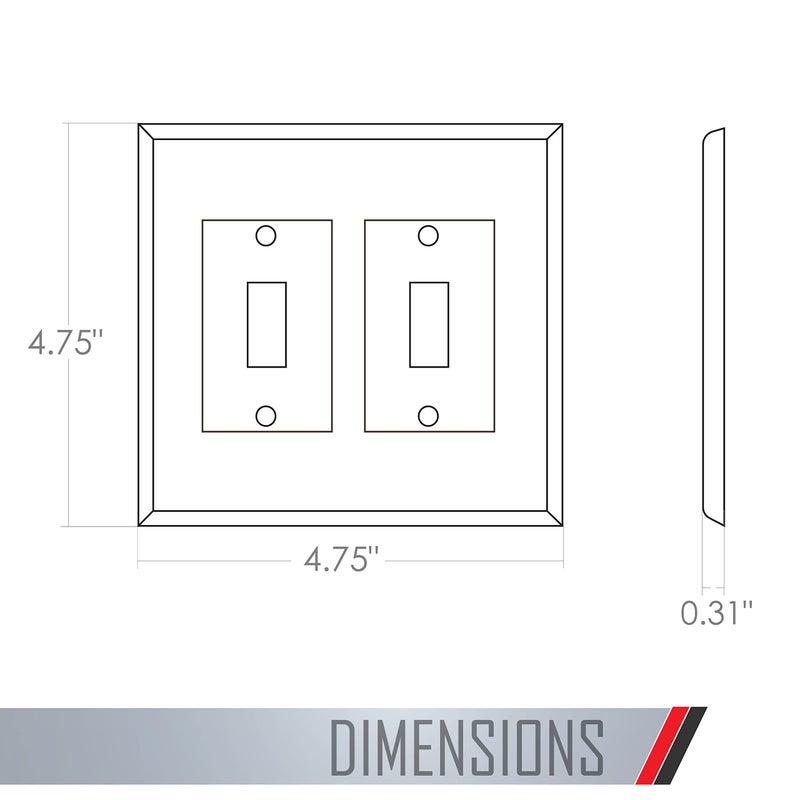 TayMac 4400W Paintable Double Toggle Light Switch Wall Plate Cover, White, 2-Gang - Image 3