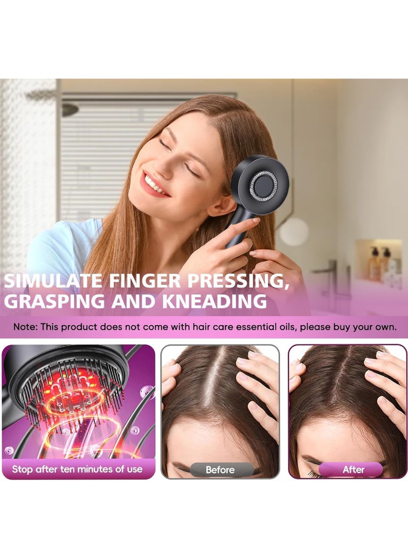Rock Pow Scalp Massager Brush with Oil Applicator - Cordless Electric Hair Scalp Messenger, Shiatsu Head Massage, IPX7 Waterproof, Portable Deep Head Massager Comb For Hair Growth & Head Relaxation  - Image 4