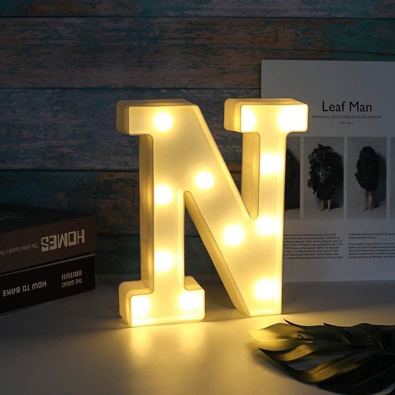 Beeban Beeban Marquee N Alphabet Shaped LED Light Lamp for Decoration Decore Walls Hanging Birthday Party Wedding N  - Image 3