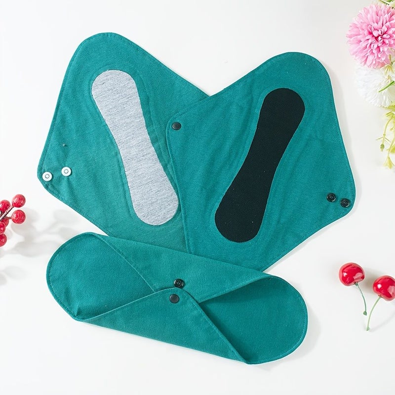 5 Pack Sanitary Pads With Storage Bag Hot Pressed Quick Absorb Gray Ultra Fine Leak Resistant Breathable Cotton - Image 2