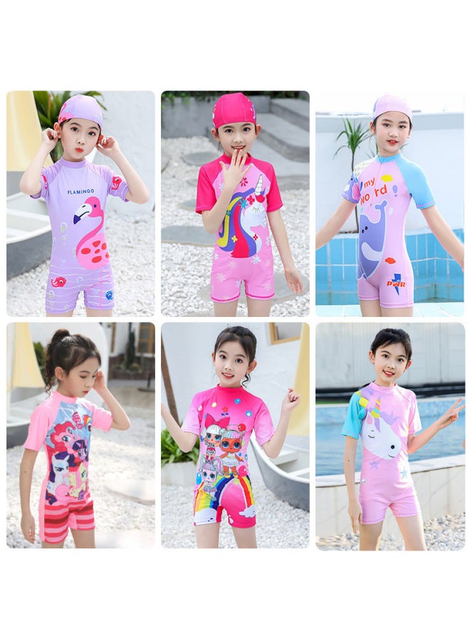 إسكدنيا ملابس سباحة للفتيات ملابس سباحة للفتيات الصغيرات على الطراز الكوري ملابس سباحة عصرية للأطفال بالجملة - اللون: فلامنغو - - Image 2