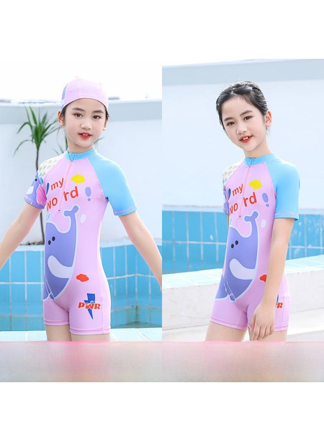 إسكدنيا ملابس سباحة للفتيات ملابس سباحة للفتيات الصغيرات على الطراز الكوري ملابس سباحة عصرية للأطفال بالجملة - اللون: فلامنغو - - Image 4