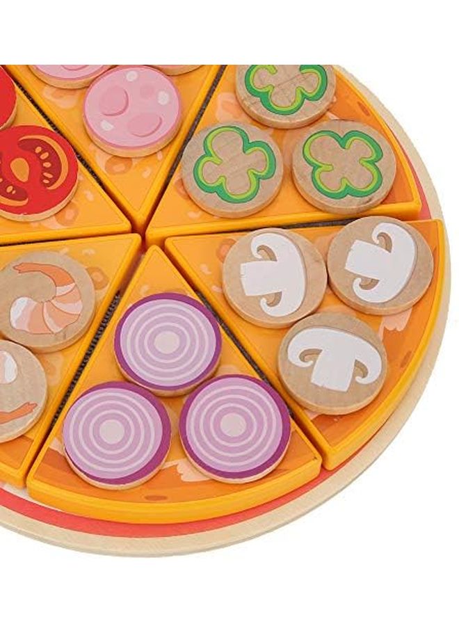 Pssopp Simulation Wooden Pizza Slice Toy Multifunctional Cutting Play Food Educational Kitchen Accessories - Image 5