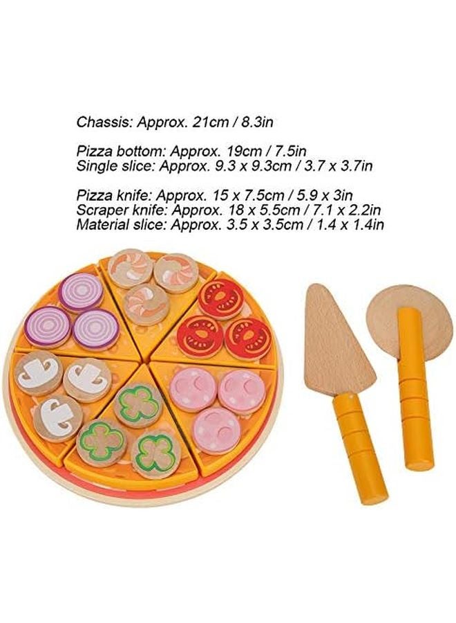 Pssopp Simulation Wooden Pizza Slice Toy Multifunctional Cutting Play Food Educational Kitchen Accessories - Image 4