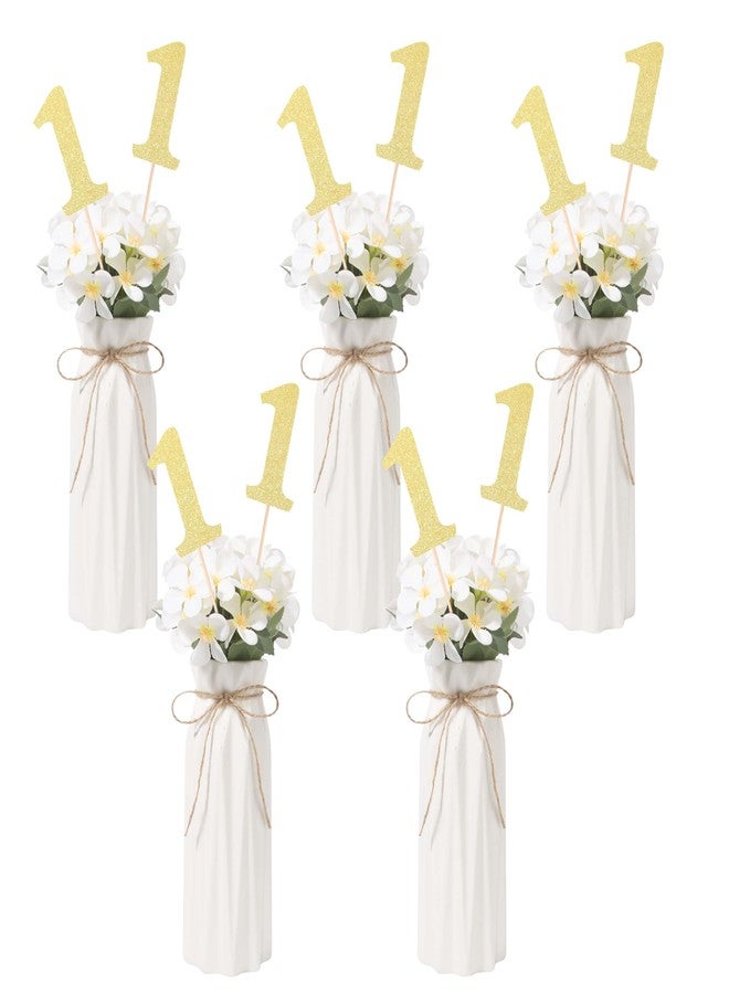 Gexolenu 10 PCS Gold Double-Sided 1st Birthday Centerpieces for Tables, Glitter Age ONE Cake Picks Decor, First Happy Birthday Party Decorations Baby Shower Anniversary Party Supplies - Image 4