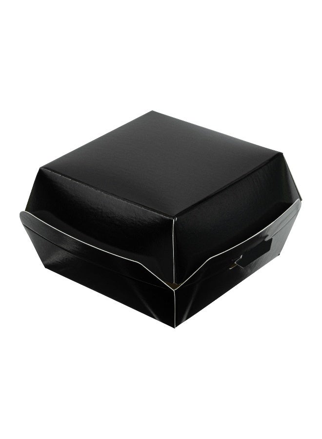 Restaurantware 2.8 x 2.8 x 2 Inch Mini Burger Boxes, 100 Clamshell Food Containers - Hinged Lid, Disposable, Black Paper Take Out Boxes, For Appetizers Or Desserts, Serve Sliders or Finger Foods - Image 1