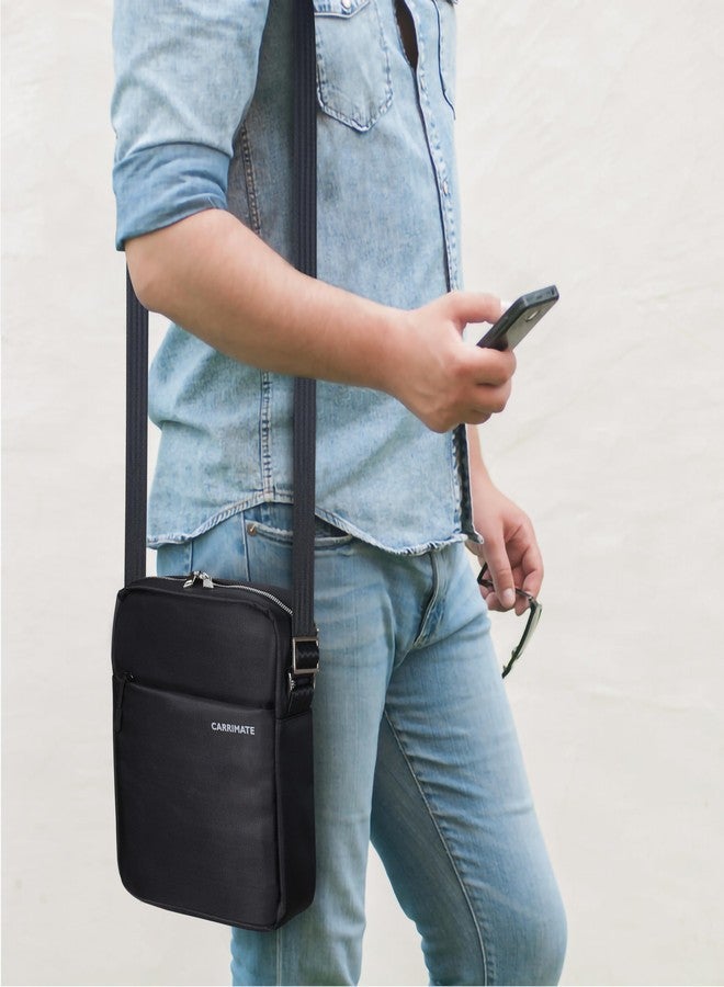 CARRIMATE ETIOS Polyester Sling Bag | 5L Capacity | 24 x 8 x 28 cm | Black with Blue Interior - Image 2
