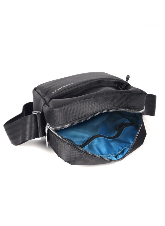 CARRIMATE ETIOS Polyester Sling Bag | 5L Capacity | 24 x 8 x 28 cm | Black with Blue Interior - Image 5