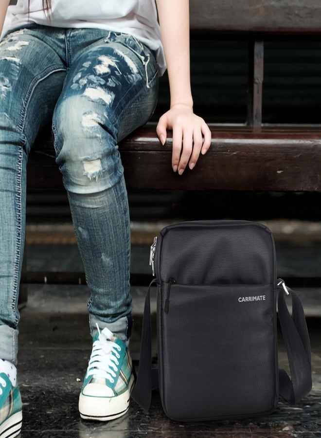 CARRIMATE ETIOS Polyester Sling Bag | 5L Capacity | 24 x 8 x 28 cm | Black with Blue Interior - Image 4