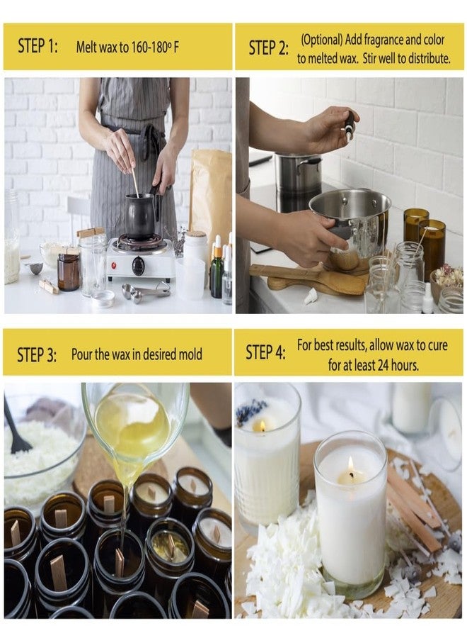 Beesworks Soy Wax | 5lbs Natural Soy Wax Flakes | 100 6-Inch Cotton Candle Wicks, 3 Metal Centering Devices, 5lbs Soy Wax for DIY Candle Making - Image 2