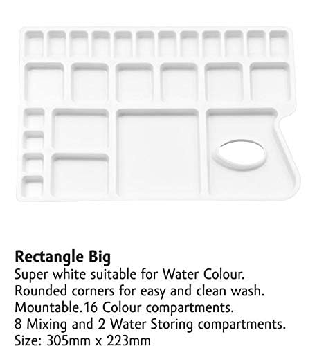 NTGS Big Rectangle Shape Colour Mixing Palette/Tray for Artist/Students (Pack of 1) - Image 2