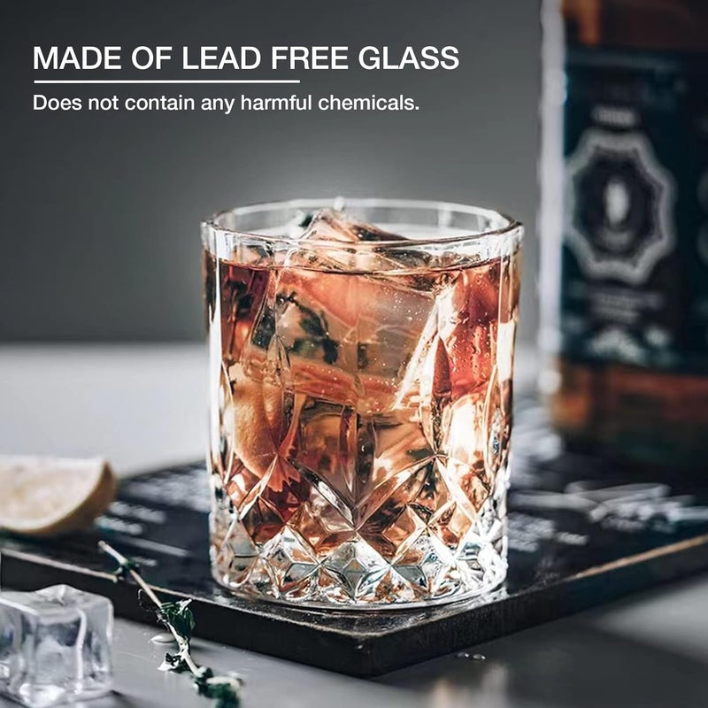 Gencywe Crystal Whiskey Glasses Set of 8(Buy 6, get 2 Free), 11 OZ Old Fashioned Whiskey Glasses, Bourbon Cocktail Rocks Glasses, Clear Bar Glasses for Drinking Scotch Vodka Tequila Rum Gift for Men - Image 5