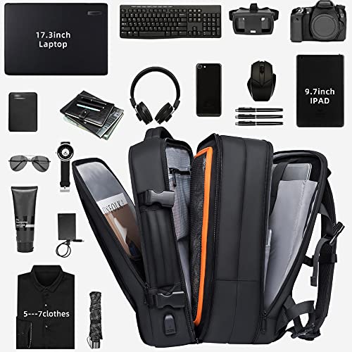 BANGE 45L Carry On Backpack, Weekender Travel Backpacks, 17.3 inch Laptop Back Pack Business Expandable Bag for Men and Women - Image 5