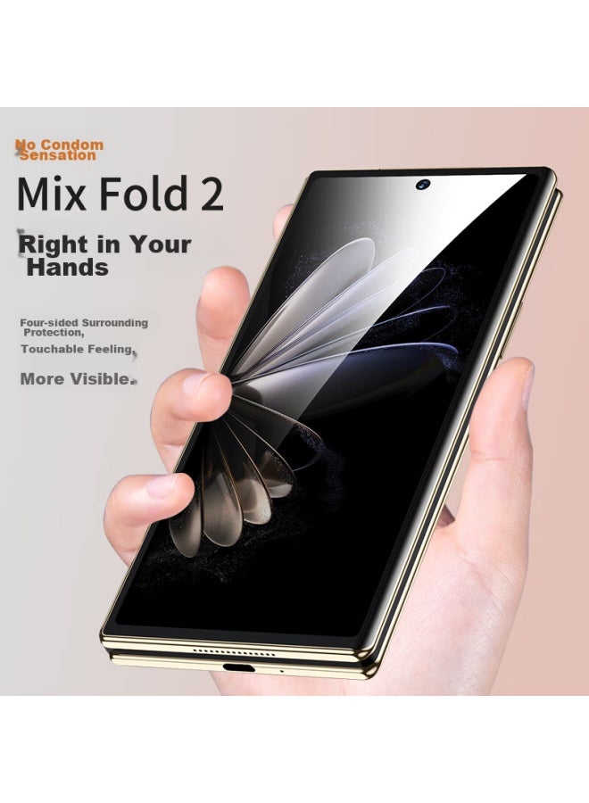 ISKA Yisika Compatible Xiaomi Mixfold2 Phone Case, Mixfold2 Foldable Screen Protective Cover, Full Protection Shockproof Ultra-thin Heat Dissipation Cool Transparent Hard Shell Simple Jk209 White - Image 2
