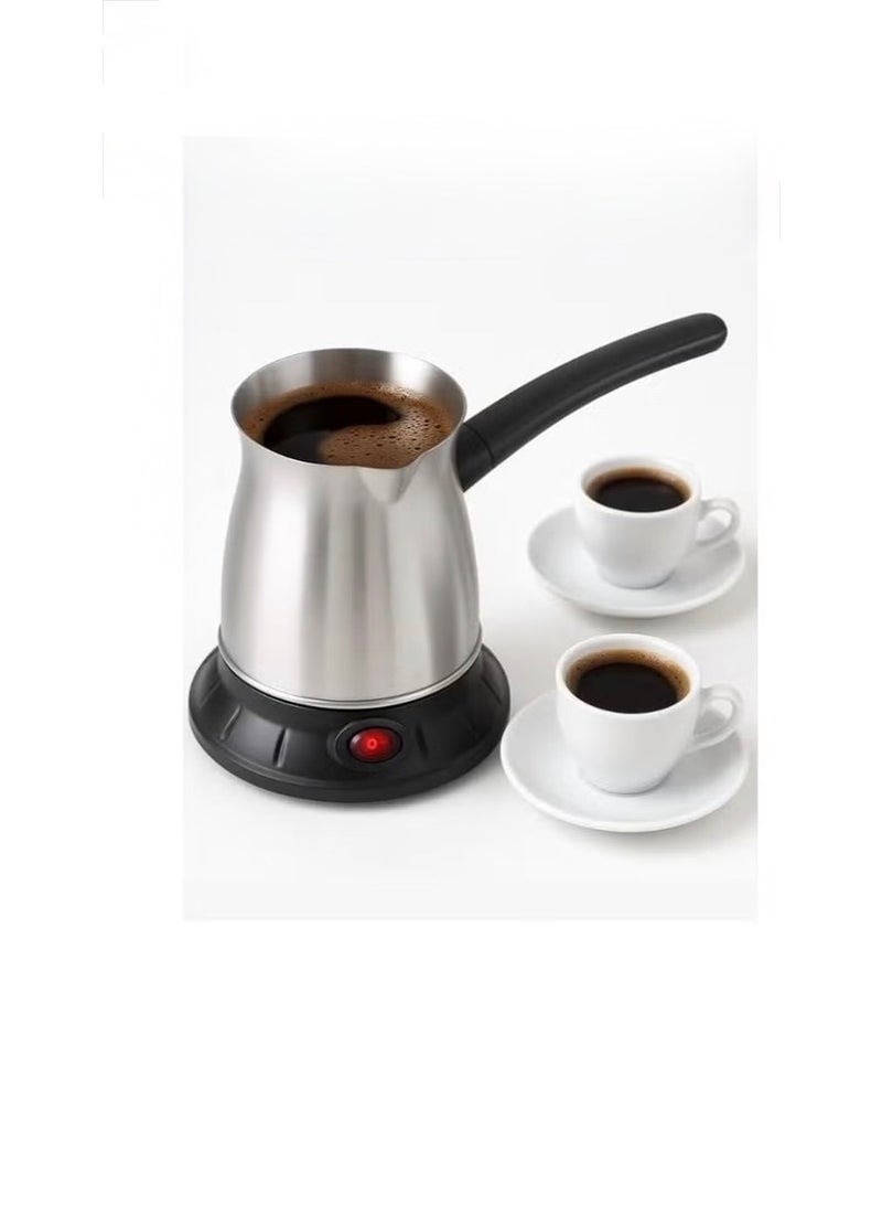 وعاء قهوة تركي كهربائي من تركش دينكس DX2086 - طاقة 650 واط، سعة 0.5 لتر (5 اكواب)، هيكل انيق من الستانلس ستيل، قاعدة دوارة 360 درجة، ماكينة تحضير القهوة والشاي بسرعة وسهولة