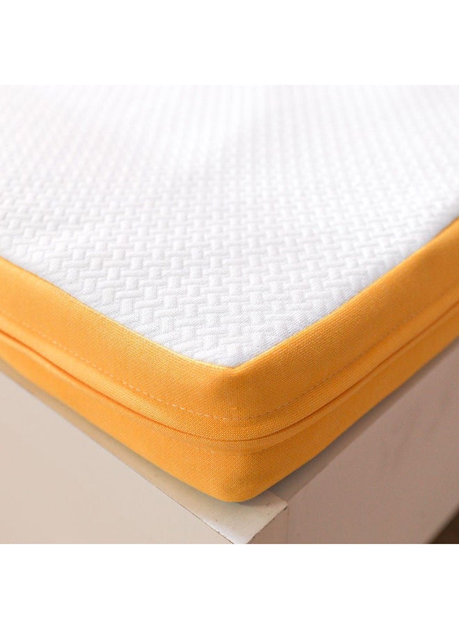 DANUBE HOME Houston Organic Foldable Foam Single Mattress Medium Firm Feel Ortho Medical Whitel Yellow 180x90x6cm, Thickness 6 cm  - Image 1