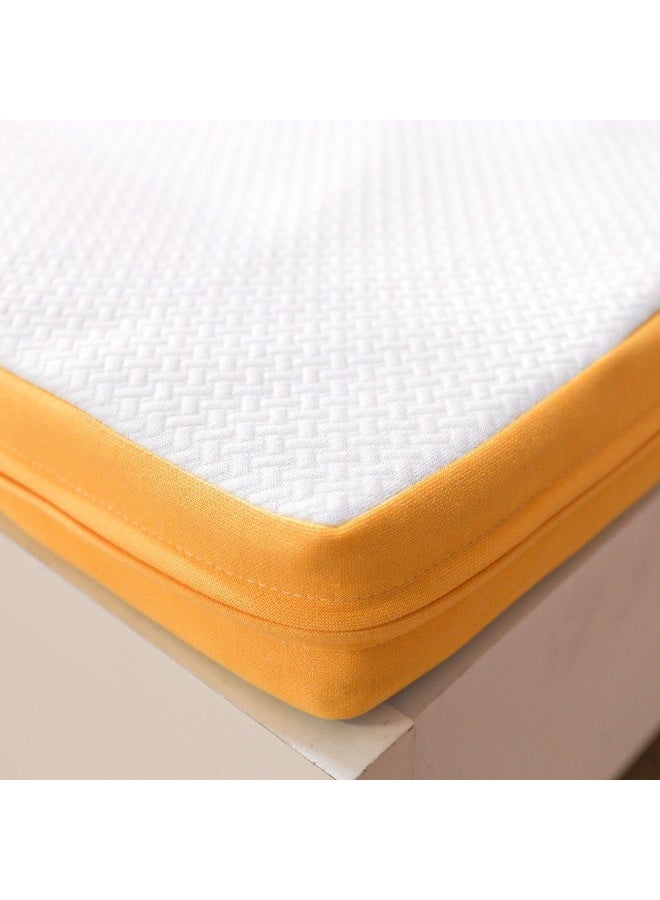 DANUBE HOME Houston Organic Foldable Foam Single Mattress Medium Firm Feel Ortho Medical Whitel Yellow 180x90x6cm, Thickness 6 cm - Image 1