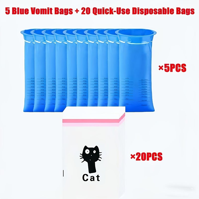 25 Pieces Disposable Vomit Bags Leak Proof Odorless Easy Open Design for Travel Car Sickness Pregnancy Made of High Quality Durable PE Material - Image 1