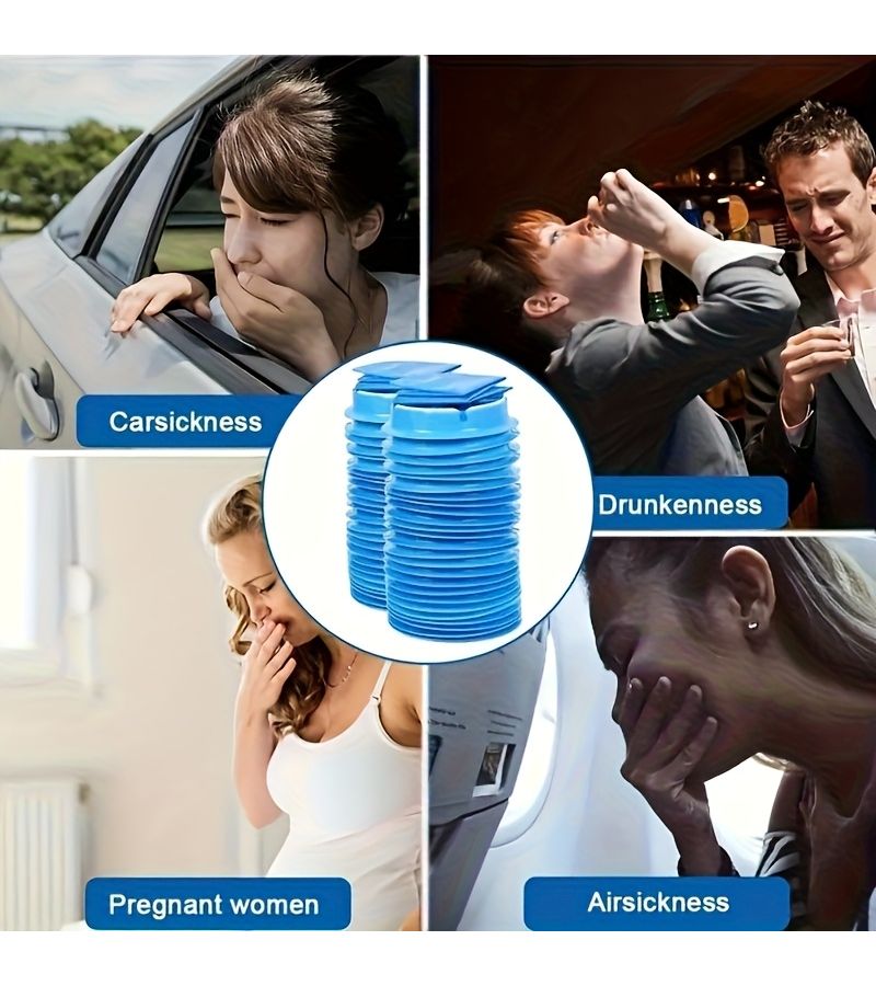 25 Pieces Disposable Vomit Bags Leak Proof Odorless Easy Open Design for Travel Car Sickness Pregnancy Made of High Quality Durable PE Material - Image 2