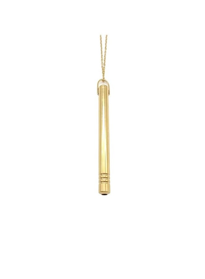SALTY ALPHA Anti Tarnish Stainless Steel WhistleCraft Golden Locket Neck Chain for Men | Stylish Pendant Necklace | Jewellery Accessories for Boys | Minimal Jewelry | Gifts for Boyfriend & Husband | Marriage, Birthday | Gift for Valentine Day - Image 1