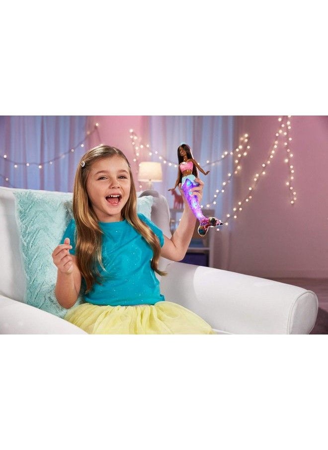 Barbie Dreamtopia Sparkle Lights Mermaid Doll With Swimming Motion And Underwater Light Shows Approx 12Inch With Pinkstreaked Brunette Hair Gift For 3 To 7 Year Olds  - Image 5