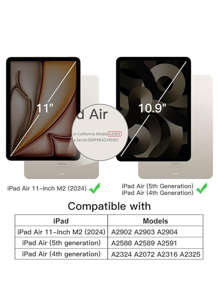 FOCUS Compatible with iPad Air 11 Inch (M2) 2024 Case, Trifold Stand Smart Cover Auto Wake with Pencil Holder Soft TPU Back for iPad Air 11 Inch Pink - Image 2