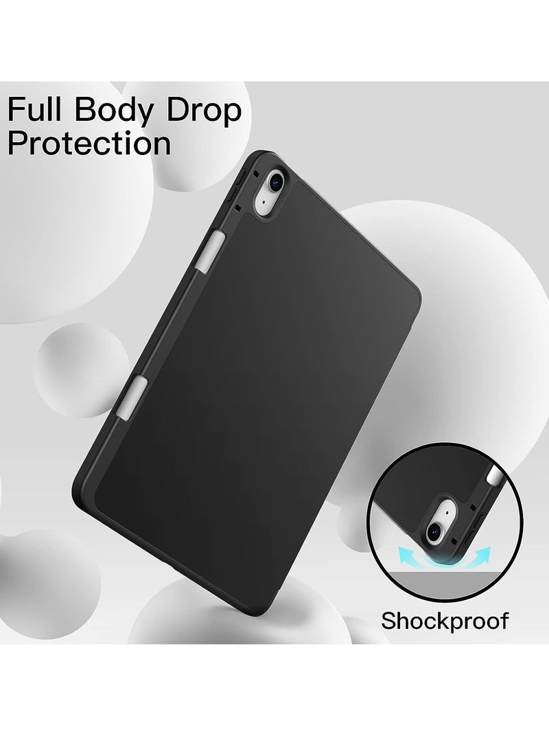 FOCUS Compatible with iPad Air 11 Inch (M2) 2024 Case, Trifold Stand Smart Cover Auto Wake with Pencil Holder Soft TPU Back for iPad Air 11 Inch Pink - Image 3