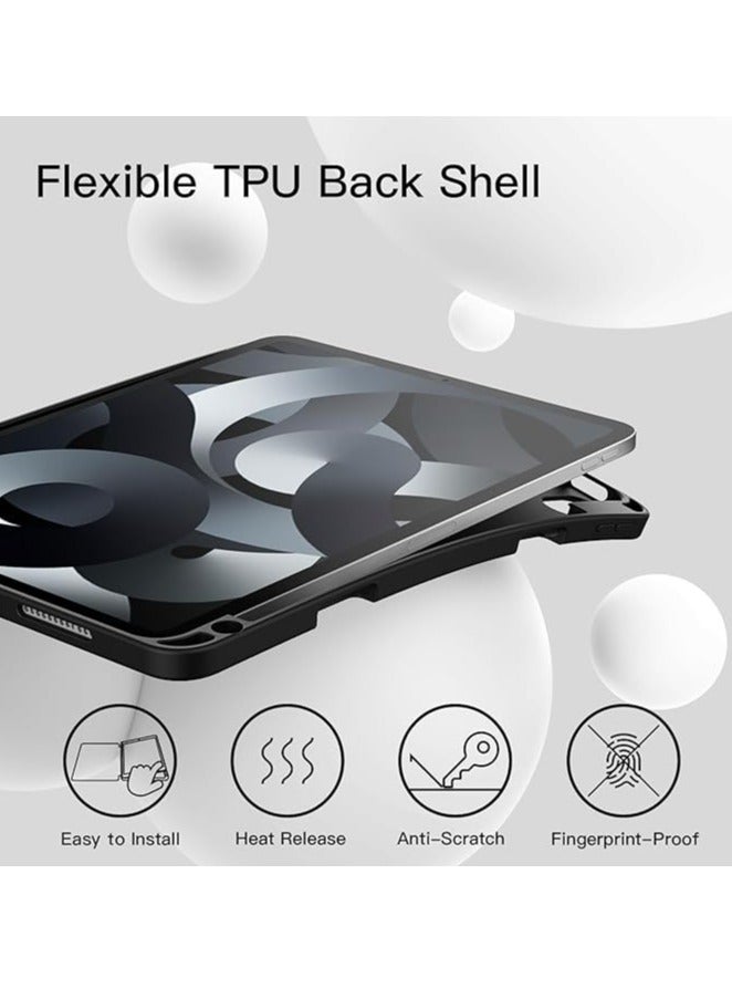 FOCUS Compatible with iPad Air 11 Inch (M2) 2024 Case, Trifold Stand Smart Cover Auto Wake with Pencil Holder Soft TPU Back for iPad Air 11 Inch Pink - Image 4