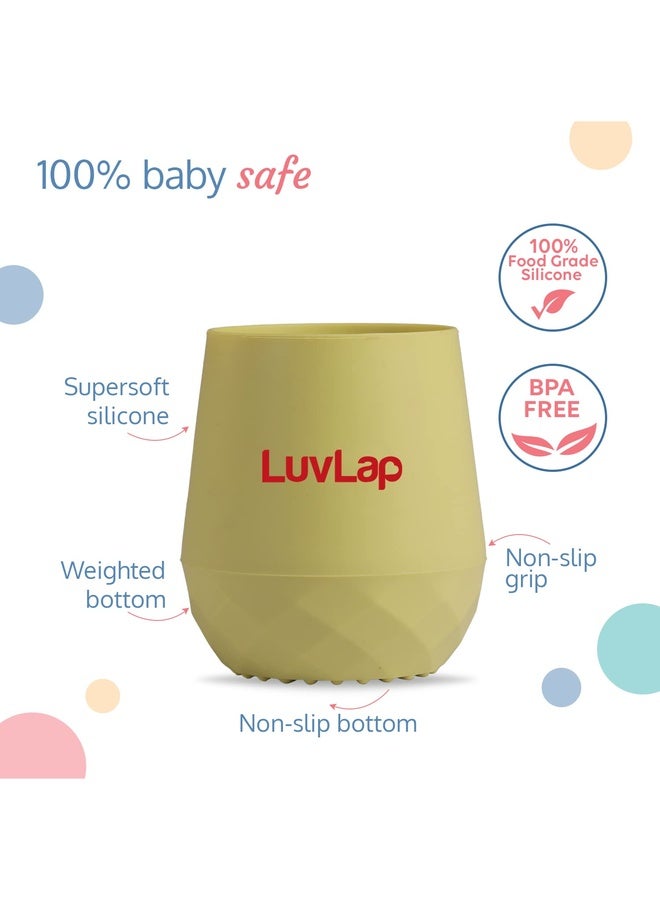 Luvlap Silicone Baby & Toddler Training Cup & Spoon, 100% Food Grade Silicone, Unbreakable, BPA & Plastic Free, Baby Led Weaning Utensil, Baby Shower Gift - Image 2