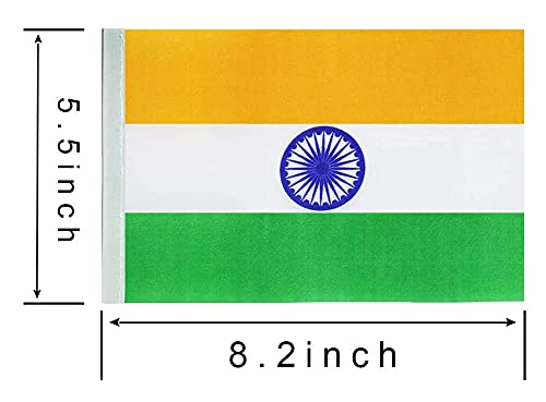 WXTWK India Flags Indian Small Mini Pennant String Banner Flag Festival Decorations(50 Feet 38 Flags) - Image 2
