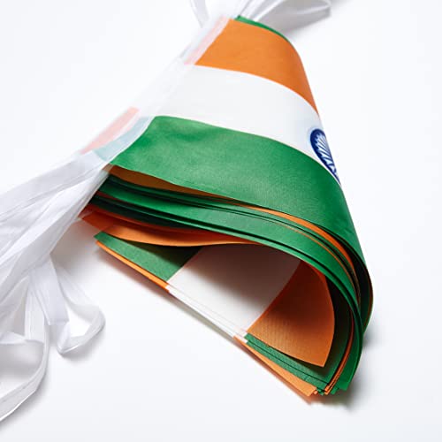 WXTWK India Flags Indian Small Mini Pennant String Banner Flag Festival Decorations(50 Feet 38 Flags) - Image 4