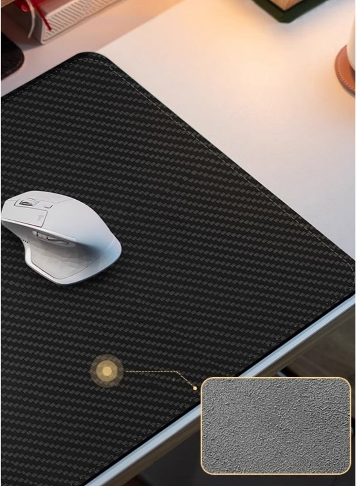 800×300×2mm Solid Color Simple Style Gaming Mouse Pad Carbon Fiber Mouse Pad Large Computer Keyboard Mouse Mat Table Mouse Pad with Premium Spill-Proof Non-Slip Base Stitched Edge for Gaming Office Home Black  - Image 1