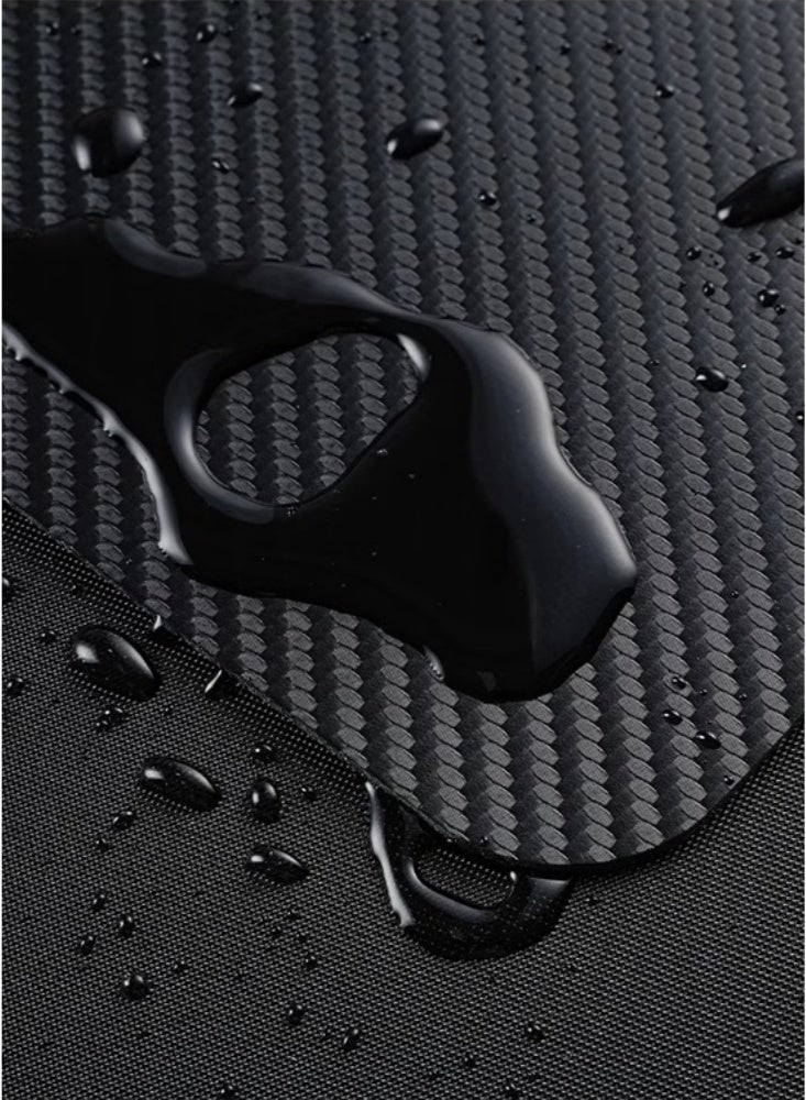 800×300×2mm Solid Color Simple Style Gaming Mouse Pad Carbon Fiber Mouse Pad Large Computer Keyboard Mouse Mat Table Mouse Pad with Premium Spill-Proof Non-Slip Base Stitched Edge for Gaming Office Home Black  - Image 4