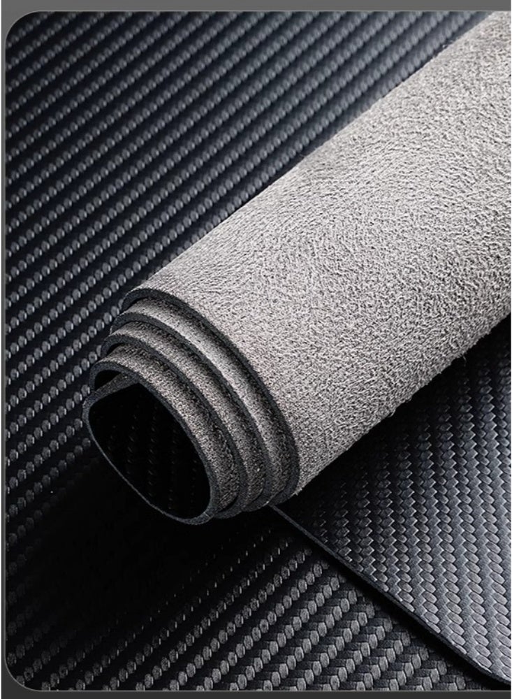 800×300×2mm Solid Color Simple Style Gaming Mouse Pad Carbon Fiber Mouse Pad Large Computer Keyboard Mouse Mat Table Mouse Pad with Premium Spill-Proof Non-Slip Base Stitched Edge for Gaming Office Home Black  - Image 3