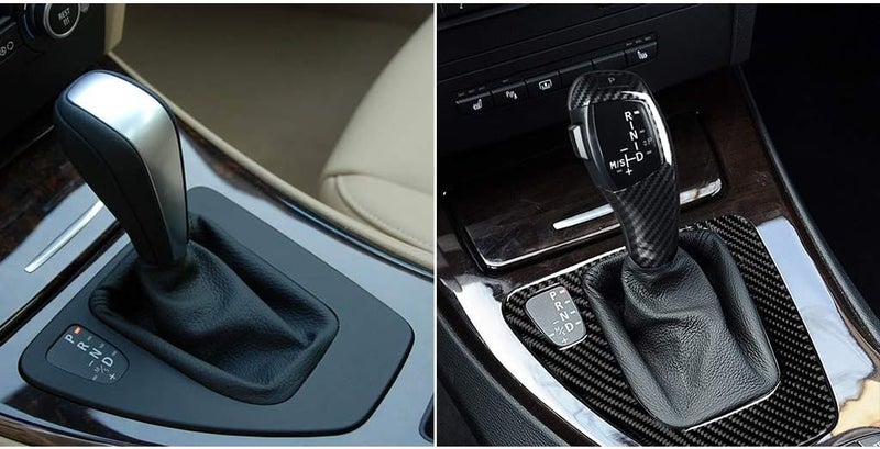 cheekyglo LED Ger Shift Kno with Trim Ger Cover Kno, utomtic Stick Shift Kno LED Cron Fiber Ger Car Shift Head Kno Shift Lever Fit for MWE90 E91 E92 E93 E84 X1 E81 E87 E89 Z4-E90 - Image 2