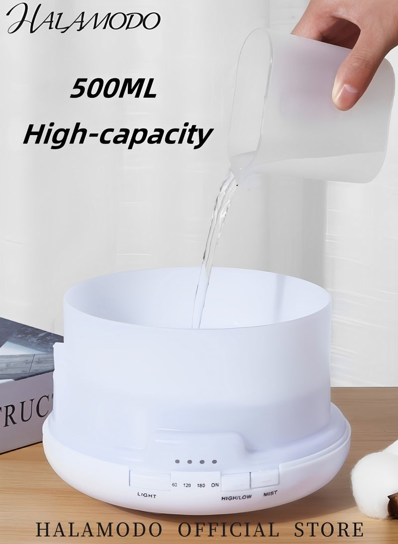 HALAMODO 500ml Essential Oil Diffuser Premium Ultrasonic Aromatherapy Fragrant Oil Humidifier Vaporizer & Timer for Bedroom Home Office Travel  - Image 3