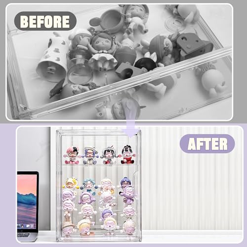 Cutora Clear Acrylic Display Case, 5 Tier Large Acrylic Blind Box for Figures, Dustproof Storage Organizer with Magnetic Door for Action Figures Toys, Stackable Collectibiles Showcase - Image 4
