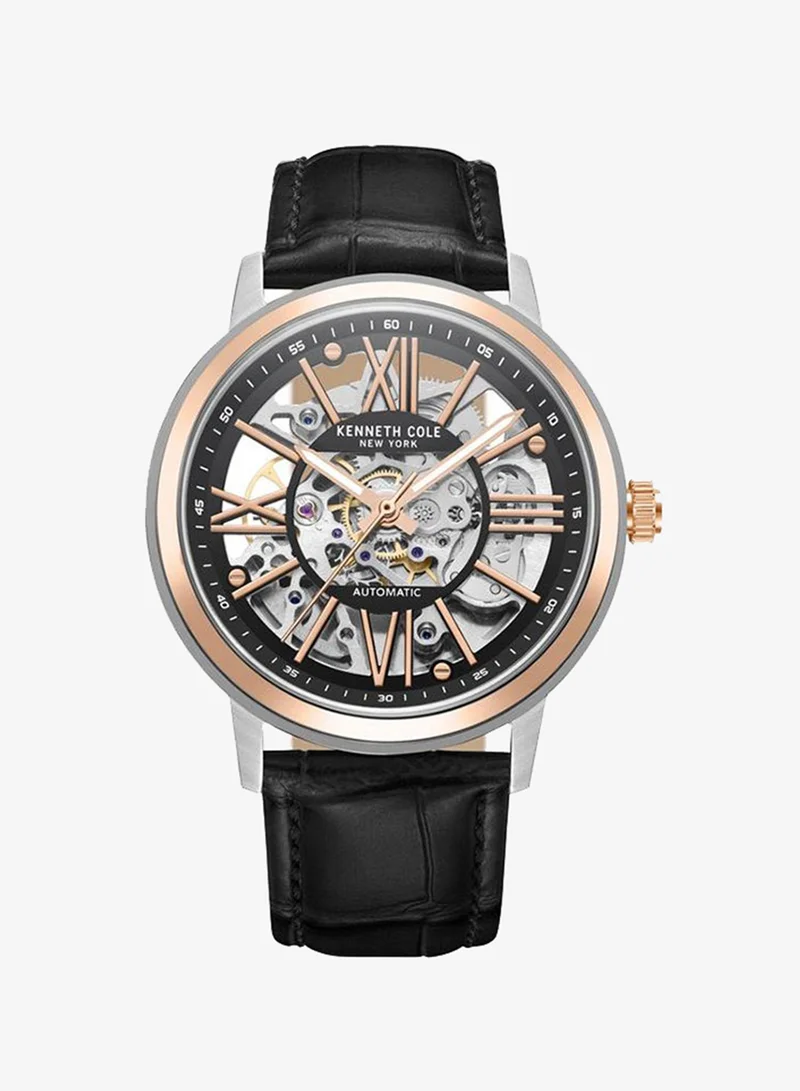 كينيث كول نيو يورك Watch For Men With Black Genuine Leather Strap 43mm