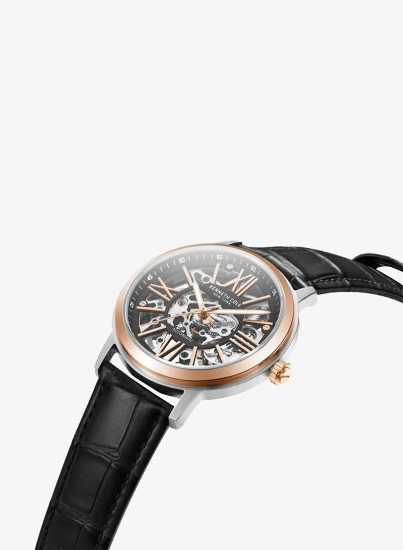 كينيث كول نيو يورك Watch For Men With Black Genuine Leather Strap 43mm