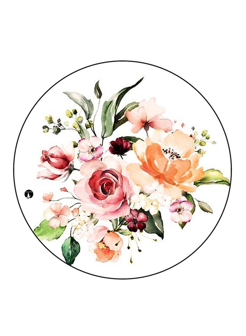 Flowers Printed Mouse Pad  Round  Multicolour