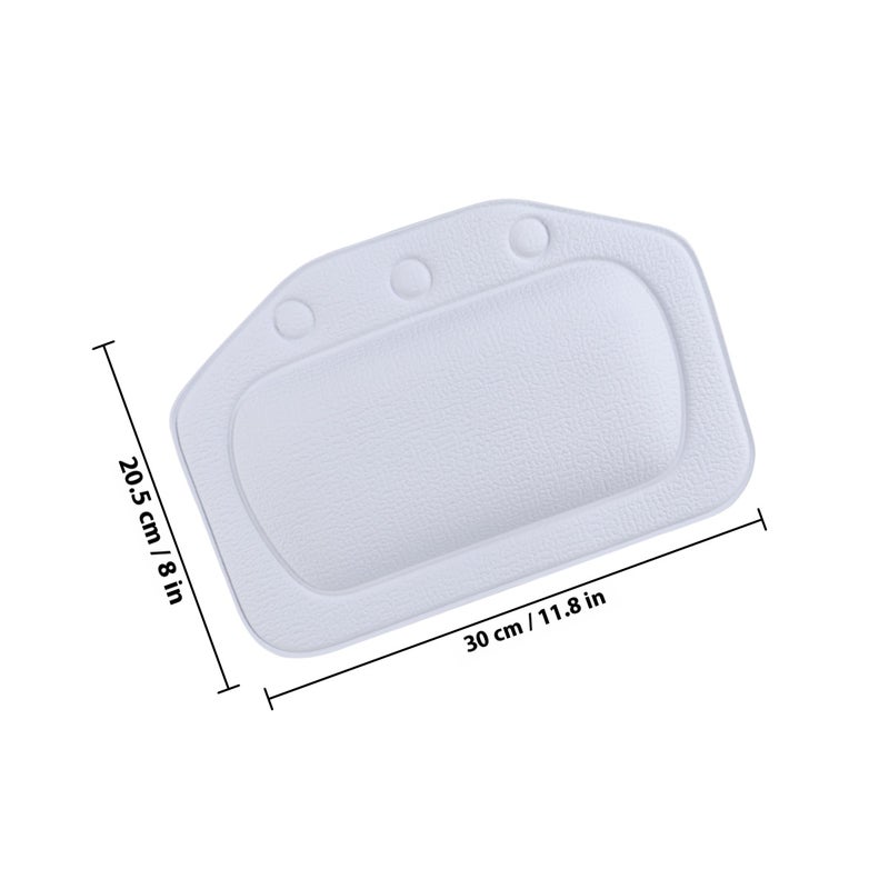 Bathroom Bathtub Soft Bath Pillow Sponge Relaxing Headrest Waterproof Cushion with Suction Cups(Light Blue) - Image 2