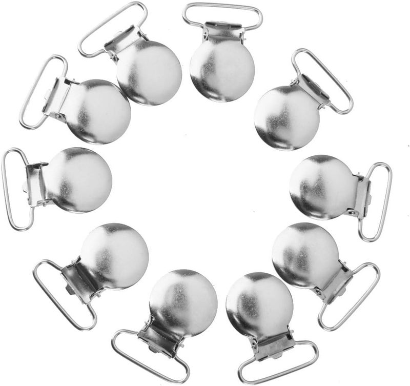 كلاراكو مجموعة من 10 مشابك معدنية دائرية الوجه مقاس 1 بوصة مع حشوات مستطيلة الشكل لحمل اللهاية والمرايل والألعاب - Image 2