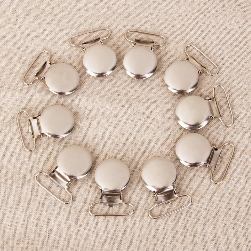 كلاراكو مجموعة من 10 مشابك معدنية دائرية الوجه مقاس 1 بوصة مع حشوات مستطيلة الشكل لحمل اللهاية والمرايل والألعاب - Image 4
