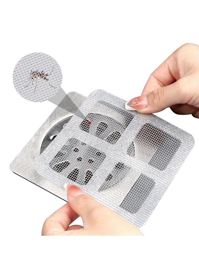 Qshare Disposable Shower Drain Cover - Large Waterproof Drain Cover Hair Catcher Drainage Jali Mesh Stickers for Bathroom, Laundry, Bathtub, Kitchen, Floor Sink Strainer Filter Drainage Cover (20) - Image 1