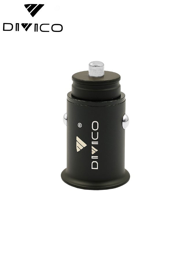 DIVICO 30W Dual Port Car Charger with USB-C PD Fast Charging & USB 2.4A Output Universal Compact Travel Adapter for Smartphones, Tablets, Earbuds, iPhone, Samsung, Huawei, Xiaomi, iPad Overcharge, Overheat - Image 1